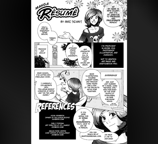 Manga Resume by Mike Schmit