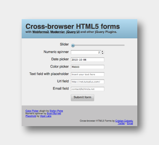 Cross Browser HTML5 Form