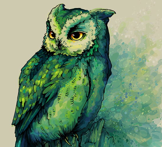 Vector Owl Illustration by Teagan White