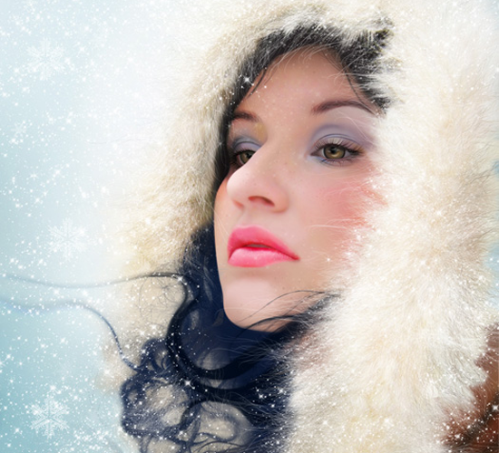 Digital Painting of a Young Woman Experiencing Her First Snow by Alice Newberry