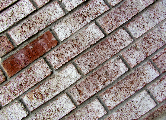 Slanted Red Brick Wall
