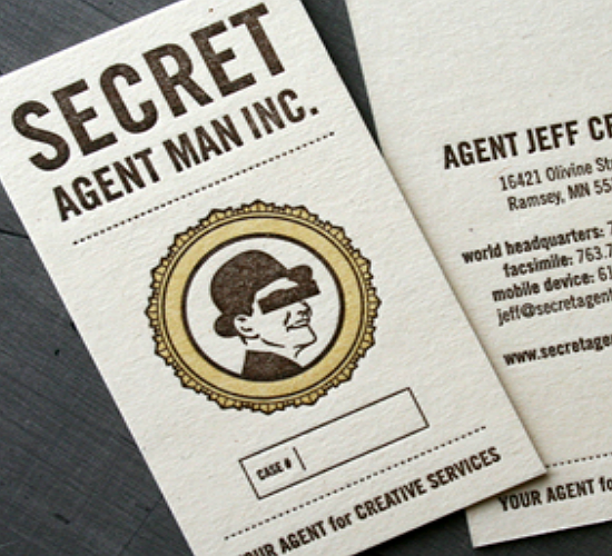 Secret Agent Man Business Card by Clockwork Active Media Systems
