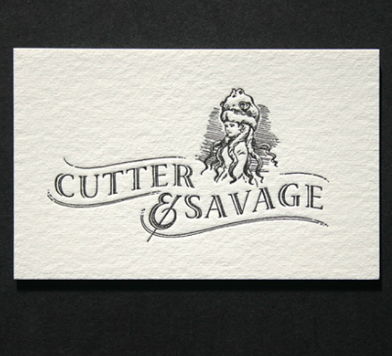 Vintage Letterpress Business Card by Cutter & Savage