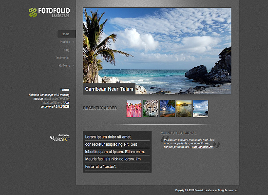 Fotofolio Landscape - Free Portfolio WP Theme