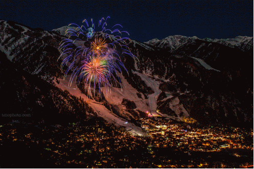 Aspen Mountain Fireworks by Thomas O'Brien